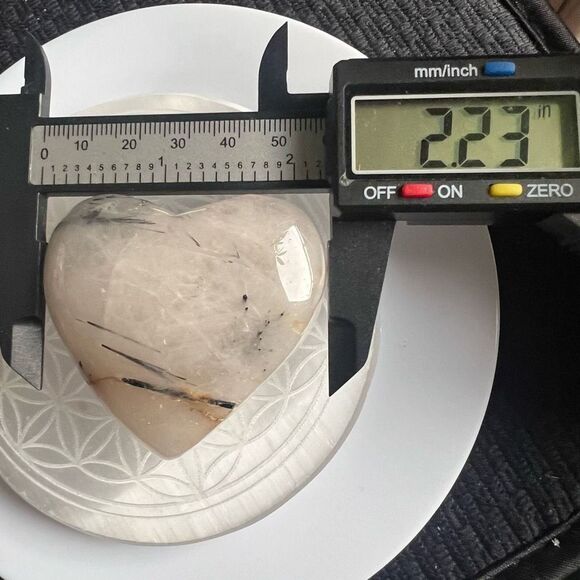 Black Rutilated Quartz Heart Carving (#2) - Picture 9 of 12